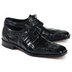 Mauri 53130 Crossroads Alligator & Crocodile Derby Shoes Black