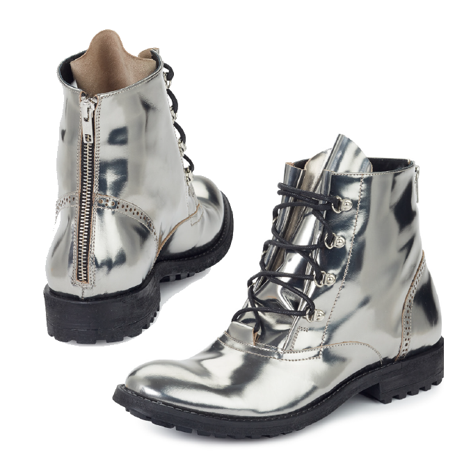 Mauri 53144 Calfskin Boots Metallic Silver
