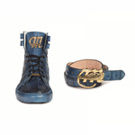 Mauri 6129 Baby Crocodile & Nappa Sneakers Caribbean Blue (Special Order)