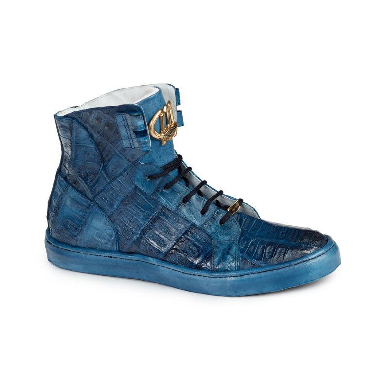 Mauri 6129 Baby Crocodile & Nappa Sneakers Caribbean Blue