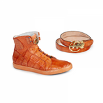 Mauri 6129 Baby Crocodile & Nappa Sneakers Orange (Special Order)
