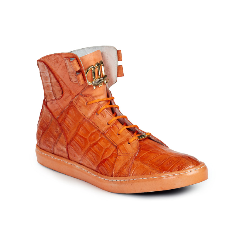 Mauri 6129 Baby Crocodile & Nappa Sneakers Orange