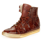 Mauri 6129 Golden Boy Baby Crocodile Hi Top Sneakers Brandy