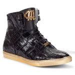 Mauri 6129 Baby Crocodile & Nappa Sneakers Black