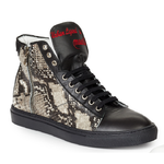Mauri 6131 Spire Embossed Python & Nappa Hi Top Sneakers Black / Gray