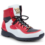 Mauri 8401 Flash Embossed Patent & Crocodile Sneakers White / Red / Black