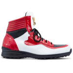 Mauri 8401 Flash Embossed Patent & Crocodile Sneakers White / Red / Black