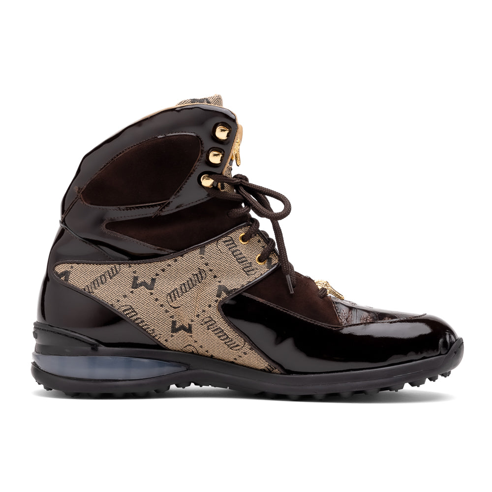 Mauri 8402 Diamond Patent/ Baby Croc/ Suede/ Mauri Fabric Sneakers Sport Rust/ Taupe