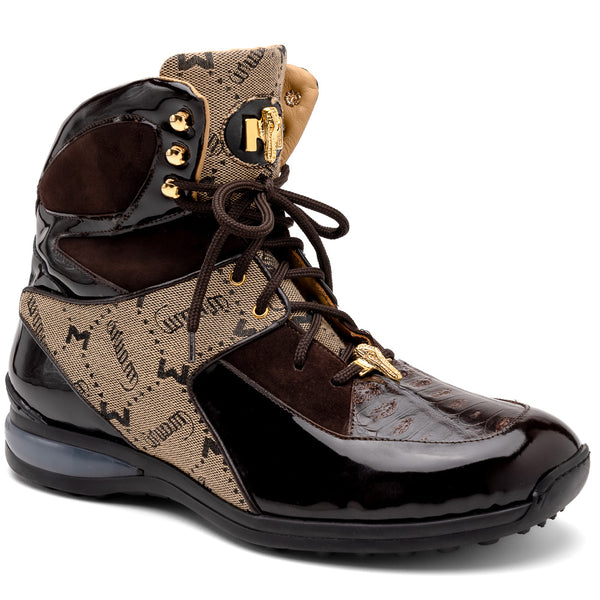 Mauri 8402 Diamond Patent/ Baby Croc/ Suede/ Mauri Fabric Sneakers