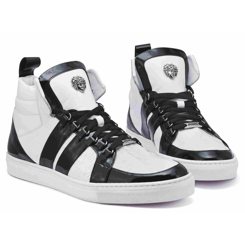 Mauri 8410 Blackjack Crocodile / Patent / Nappa Sneakers Black/White