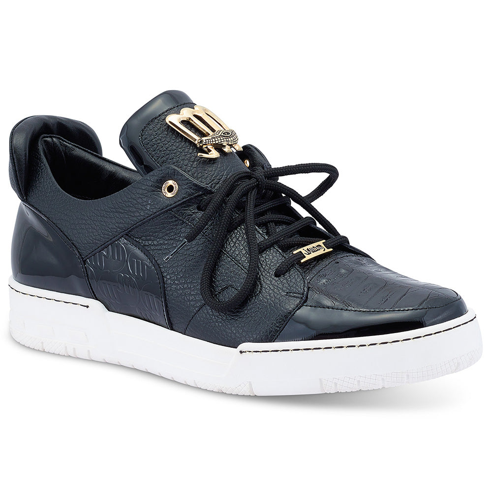 Mauri 8412/1 Boss Patent & Crocodile Sneakers Black