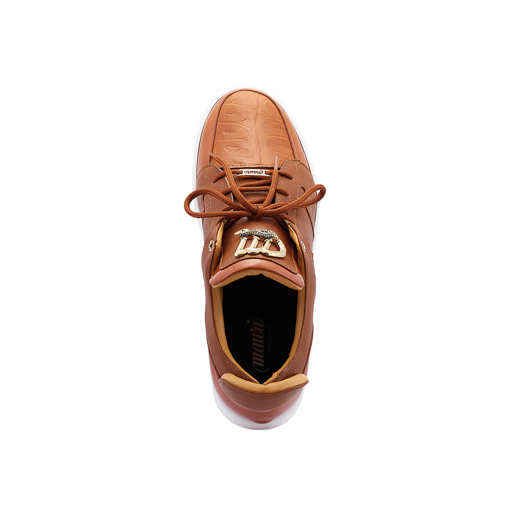 Mauri 8412/1 Boss Patent & Crocodile Sneakers Cognac