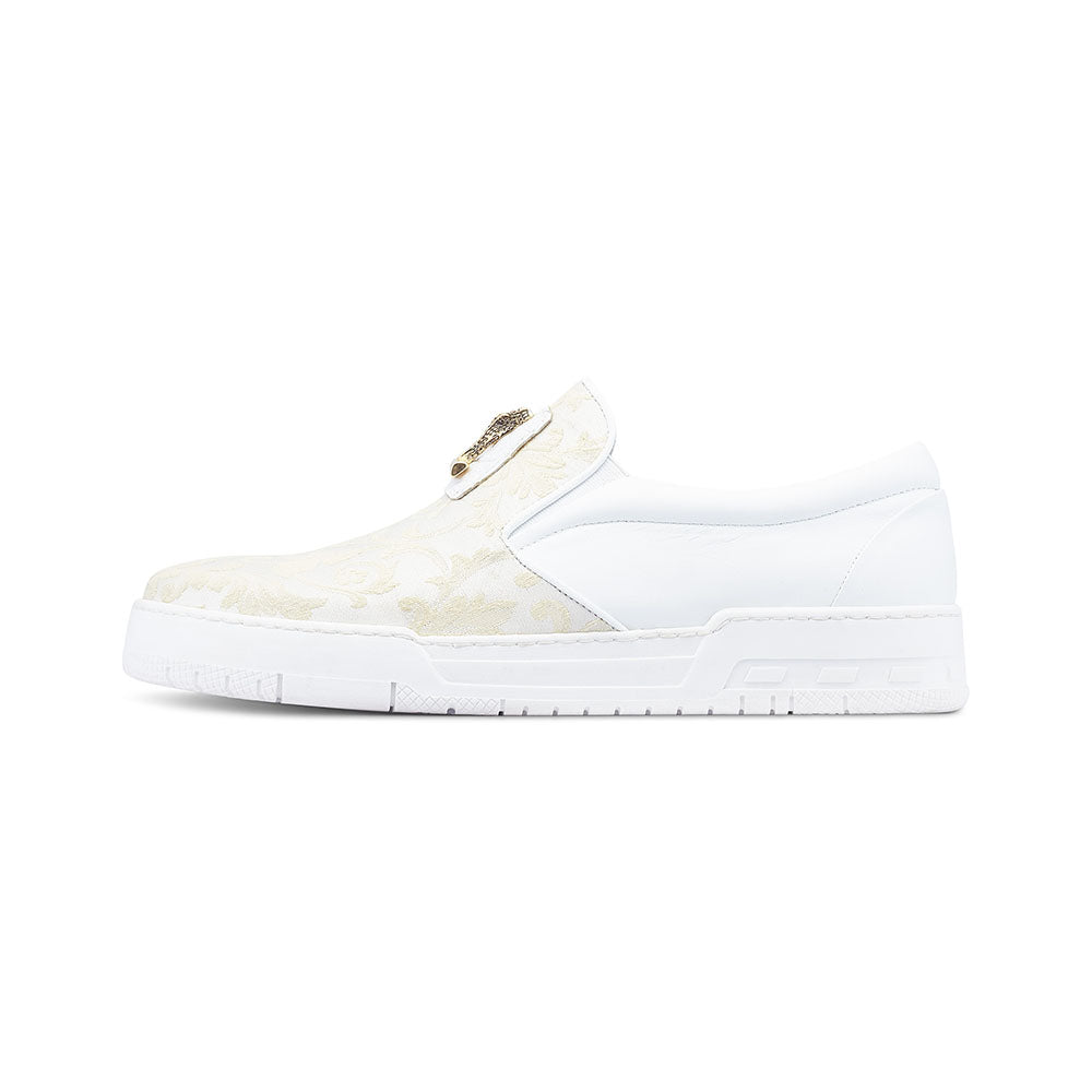 Mauri 8419 Posh Fabric / Alligator / Calfskin Sneakers White / Ivory