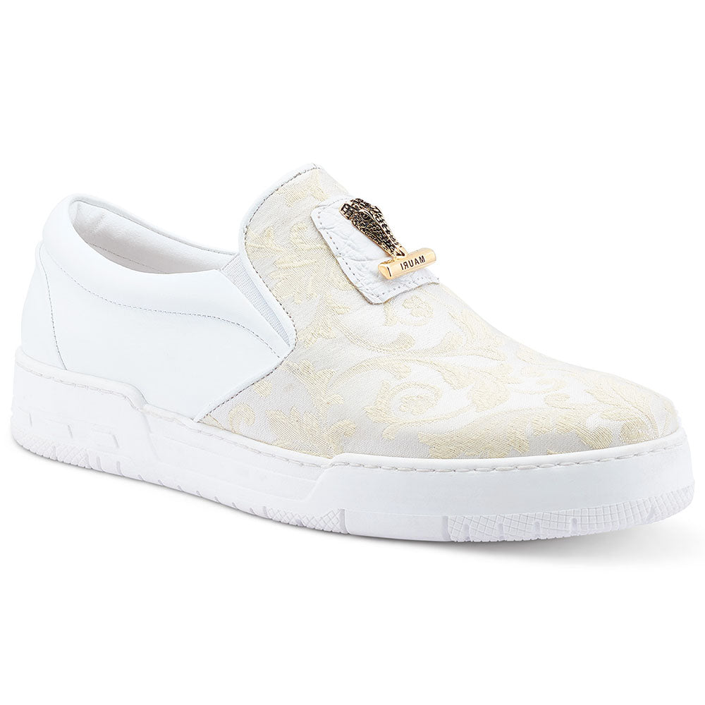 Mauri 8419 Posh Fabric / Alligator / Calfskin Sneakers White / Ivory
