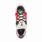 Mauri 8424 Baby Crocodile / Patent / Embossed Nappa Sneakers White / Black / Red (Special Order)