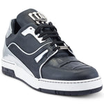 Mauri 8433 Calfskin / Baby Crocodile Sneakers Black / Silver
