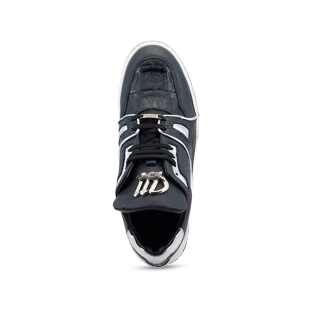 Mauri 8433 Calfskin / Baby Crocodile Sneakers Black / Silver