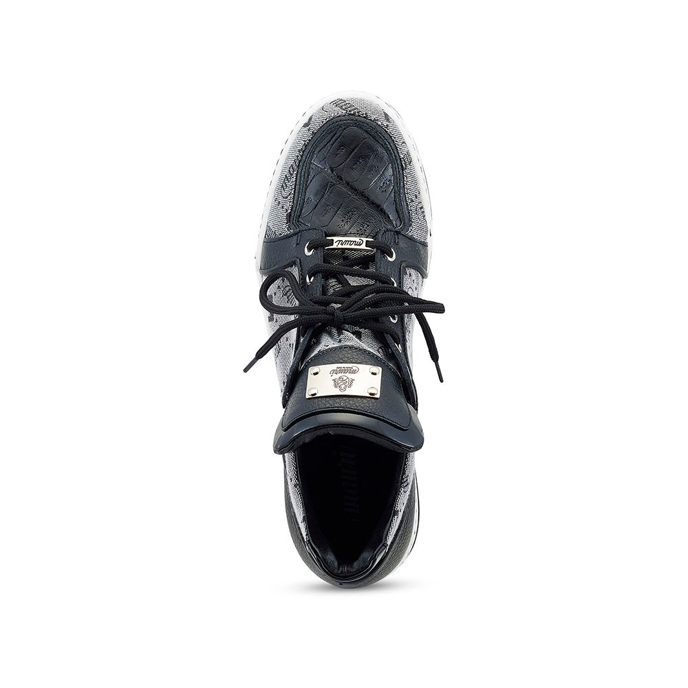 Mauri 8440/1 Fabric / Calfskin / Baby Crocodile Sneakers Black / Grey