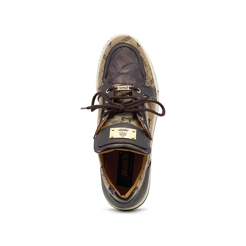 Mauri 8440/1 Fabric / Calfskin / Baby Crocodile Sneakers Sp Rust / Taupe