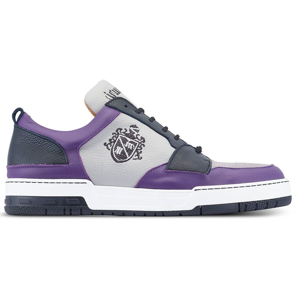 Mauri 8461 Calfskin / Baby Crocodile Sneakers Purple / Light Grey / Black
