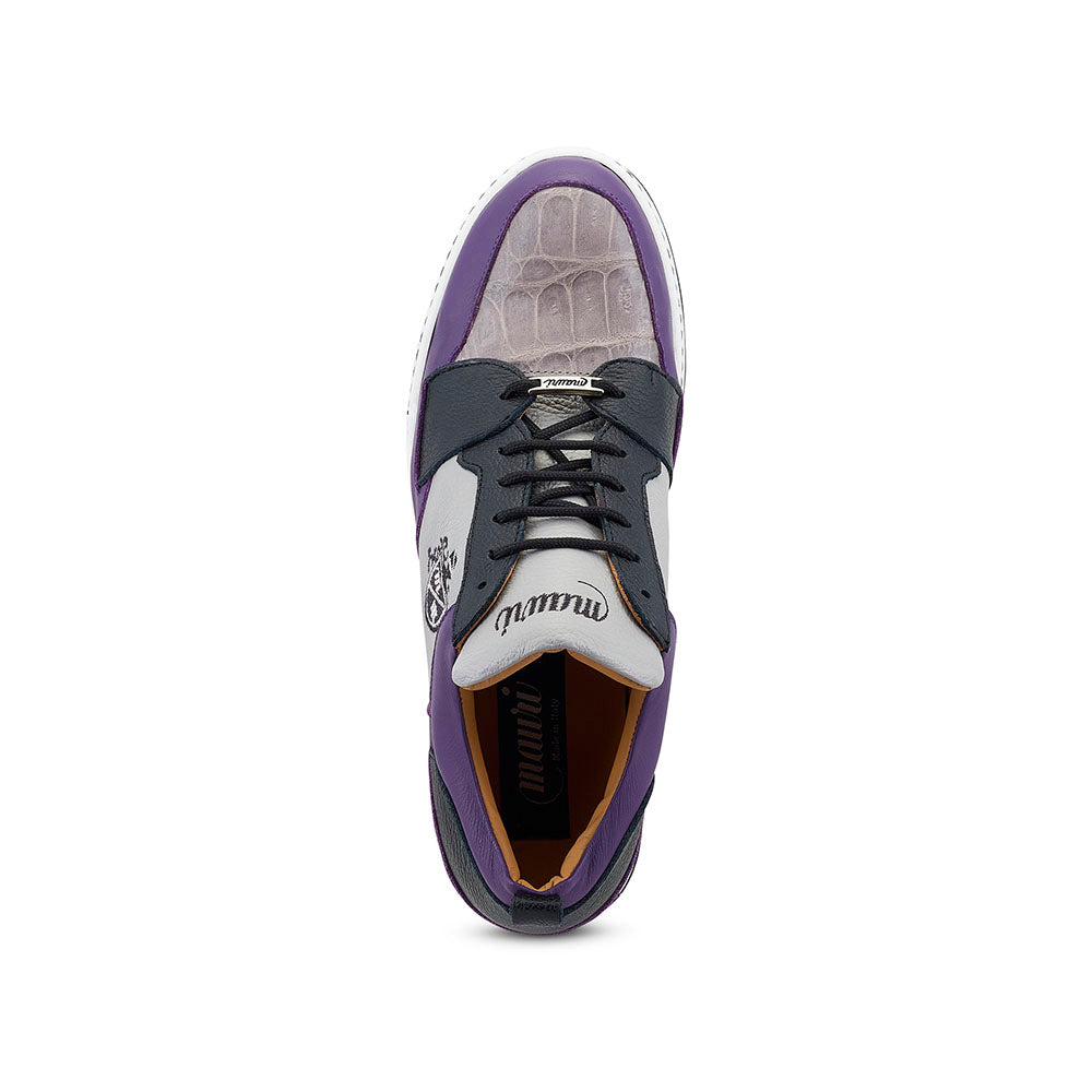 Mauri 8461 Calfskin / Baby Crocodile Sneakers Purple / Light Grey / Black
