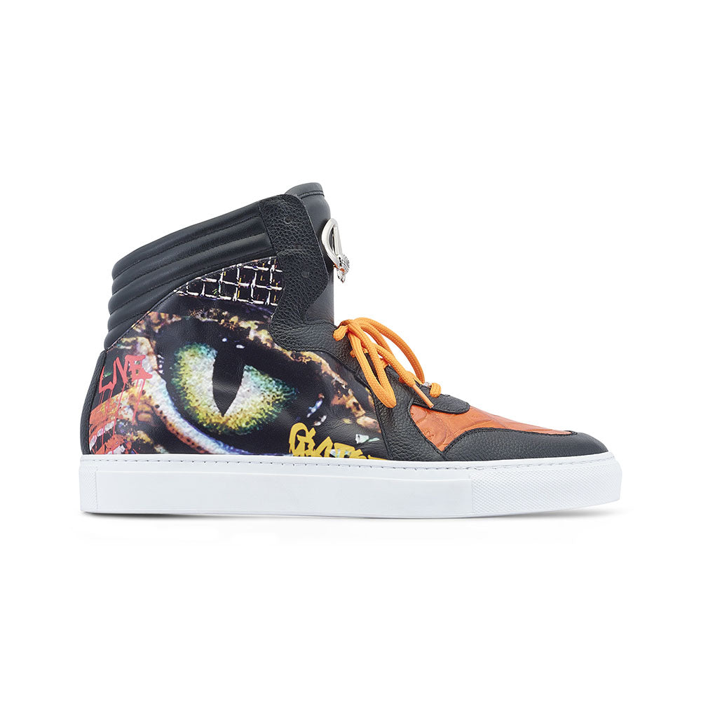 Mauri 8466/1 Vision Baby Croc / Calfskin Sneakers Black / Orange