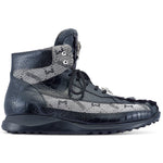 Mauri 8484 Ostrich Leg / Fabric High-top Black / Grey