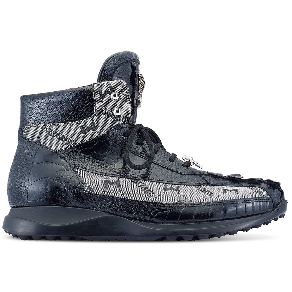 Mauri 8484 Ostrich Leg / Fabric High-top Black / Grey