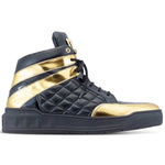 Mauri 8499 Patent / Calfskin / Baby Crocodile Sneakers Black / Gold
