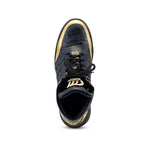 Mauri 8499 Patent / Calfskin / Baby Crocodile Sneakers Black / Gold