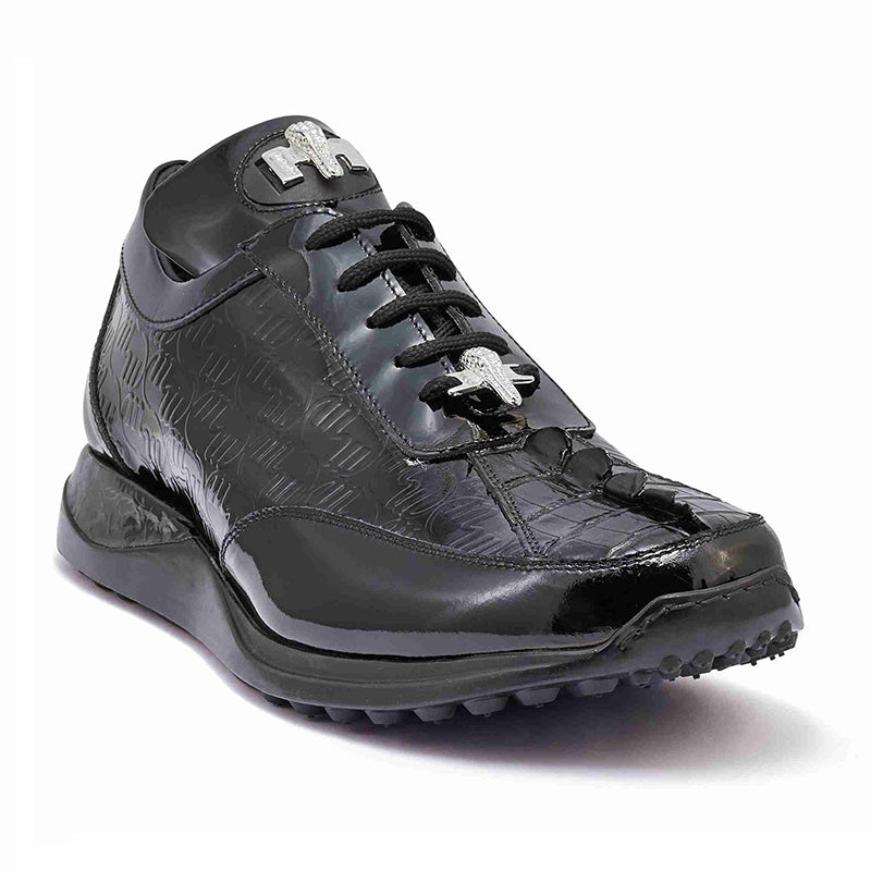 Mauri 8514 Hornback Tail / Embossed Patent Sneakers Black