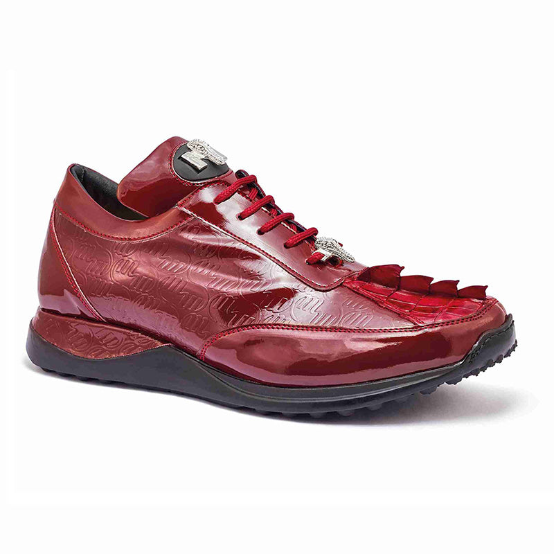 Mauri 8514 Hornback Tail / Embossed Patent Sneakers Ruby Red