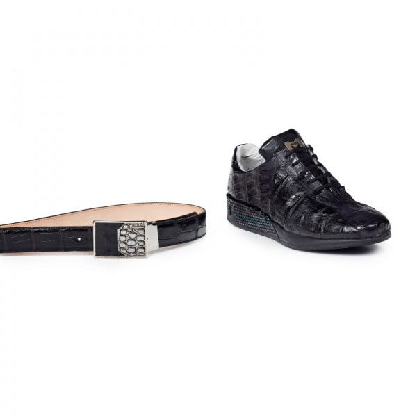 Mauri 8547 Cordusio Baby Crocodile Sneakers Black (Special Order)