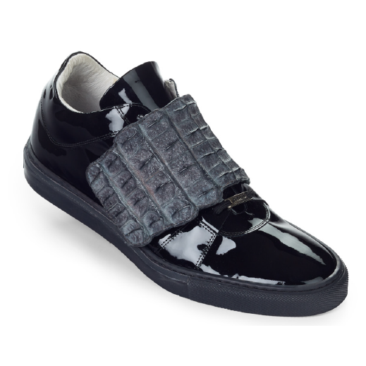 Mauri 8561 Patent Leather & Hornback Sneakers Black / Dark Gray