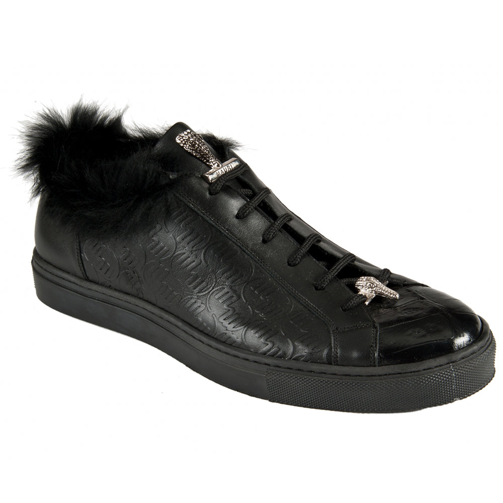 Mauri 8591 Baby Crocodile / Nappa Shoes Black