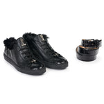 Mauri 8591 Nappa & Crocodile Sneakers Black