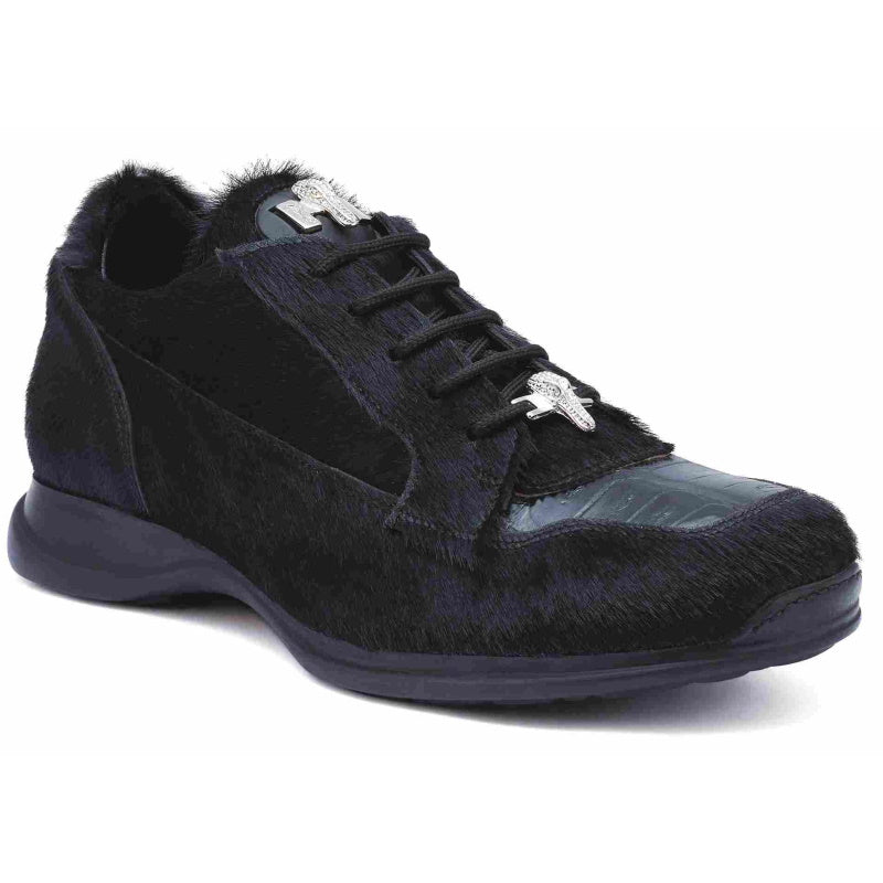 Mauri 8594 Mustang Pony & Crocodile Sneakers Black