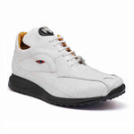 Mauri 8596 Baby Crocodile / Ostrich Leg Sneakers White