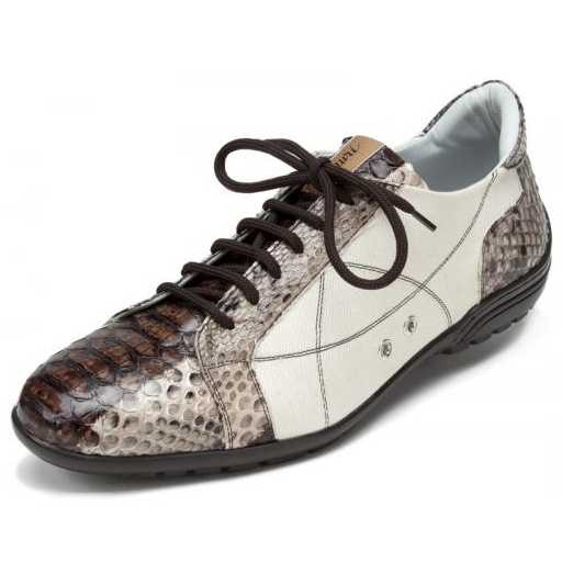 Mauri 8662 Studio Patent / Ostrich / Printed Python Sneakers Brown / Cream