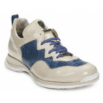Mauri 8696 Tanaro Patent Leather & Ostrich Leg Beige / Caribbean Blue