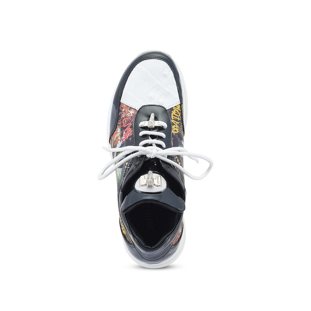 Mauri 8741/2 Solace Patent / Baby Croc / Calfskin Sneakers Black / White