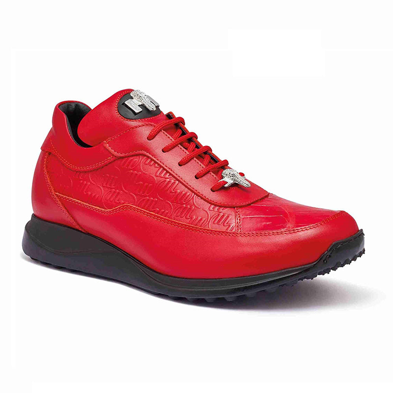 Mauri 8900 2 Baby Crocodile / Embossed Nappa Sneakers Red