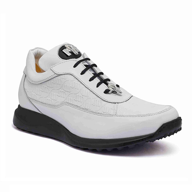 Mauri 8900 2 Baby Crocodile / Embossed Nappa Sneakers White