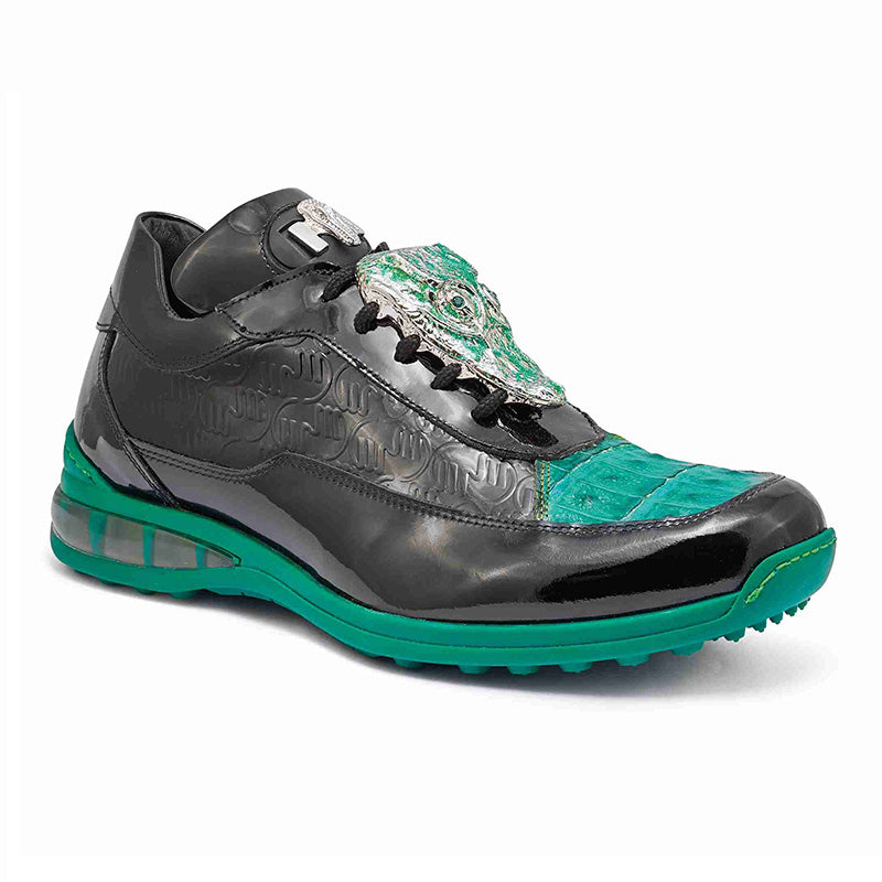 Mauri 8900 2 Baby Crocodile / Embossed Patent Sneakers Black / Leaf Green / Grande