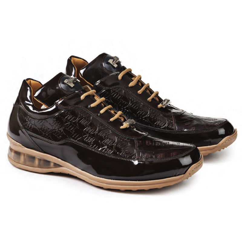 Mauri 8900-2 Bubble Patent Leather Embossed Baby Croc Dark Brown