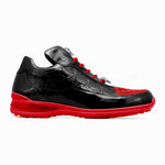 Mauri 8900/2 Bubble Patent Leather Embossed Baby Croc Sneakers Black / Red