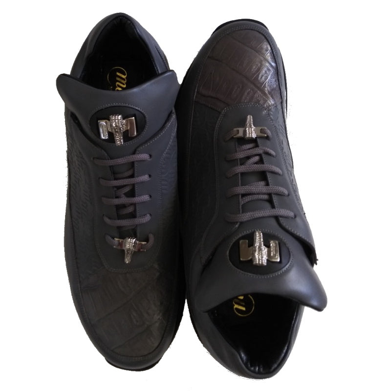 Mauri 8900 Croc & Patent Sneakers Medium Gray