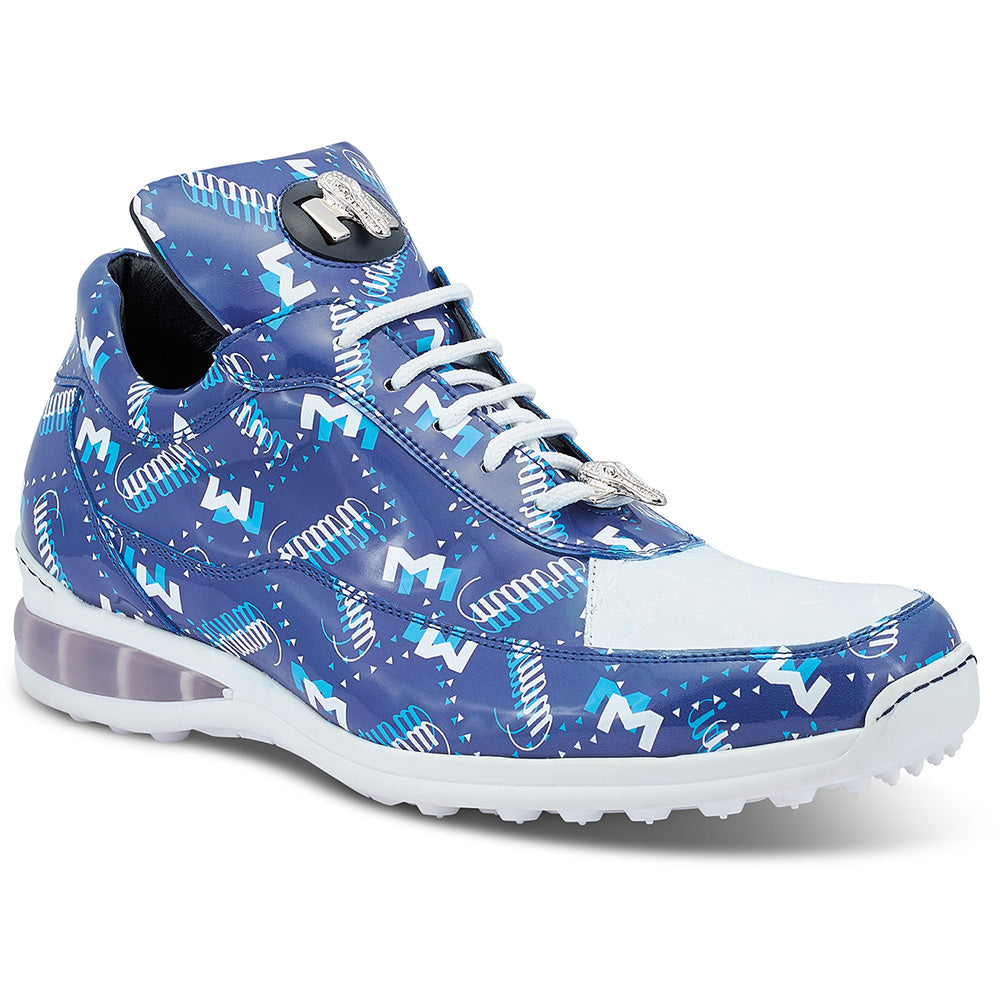 Mauri 8900/2 Press Patent / Baby Crocodile Sneakers M Shade Print Blue / White