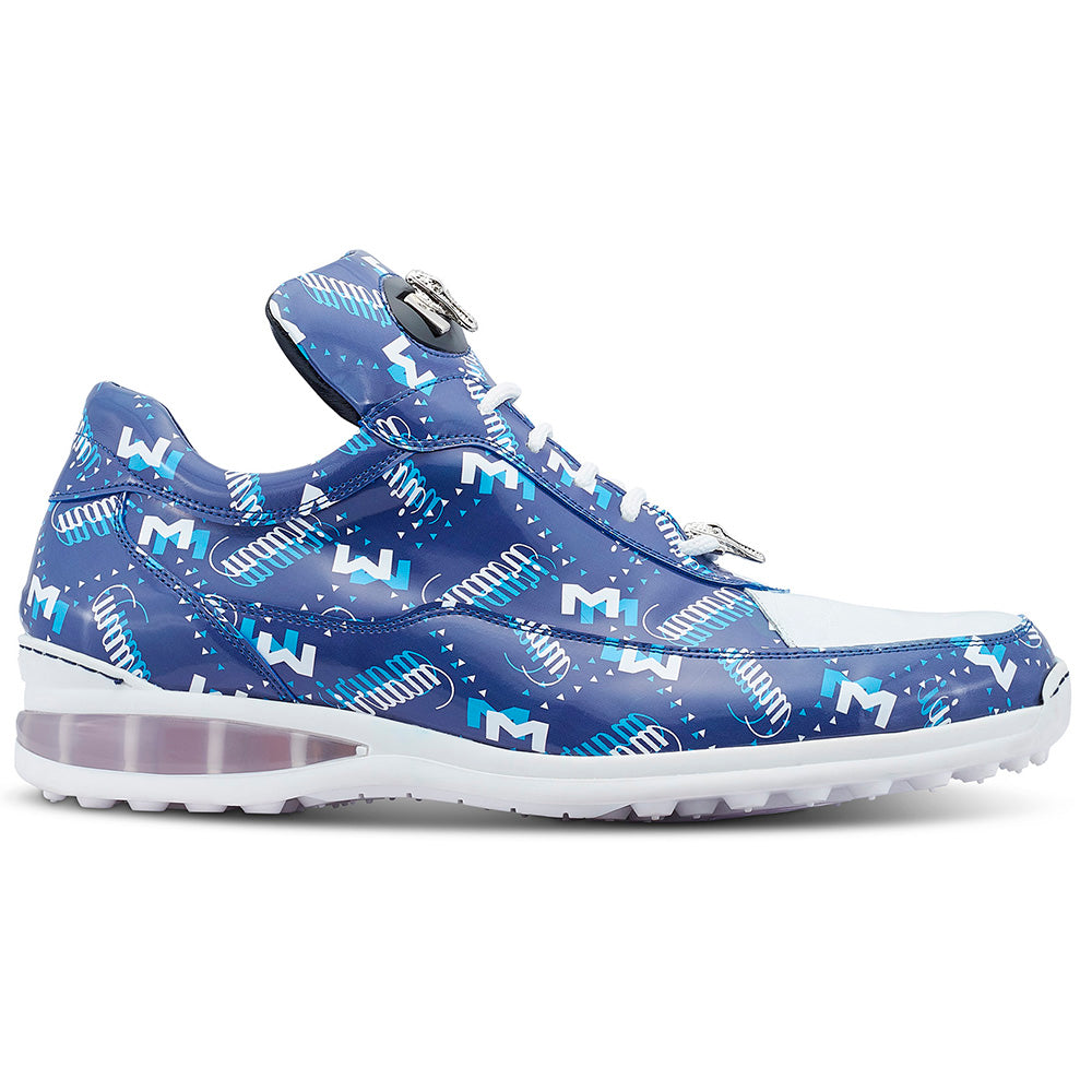 Mauri 8900/2 Press Patent / Baby Crocodile Sneakers M Shade Print Blue / White