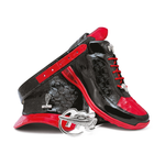Mauri 8900/2 Bubble Patent Leather Embossed Baby Croc Sneakers Black / Red